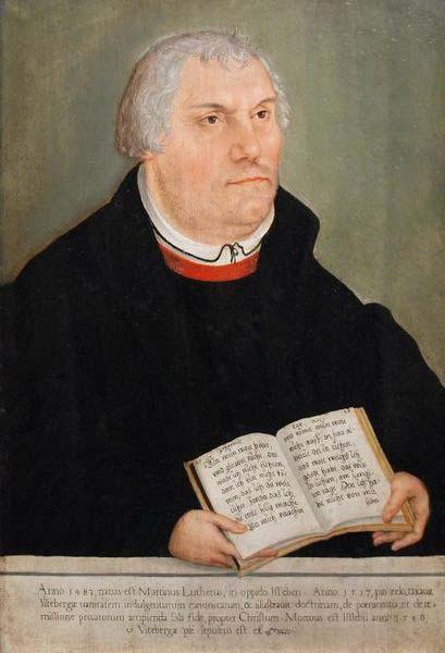 Lucas Cranach the Younger Portrait of Martin Luther. Sweden oil painting art
